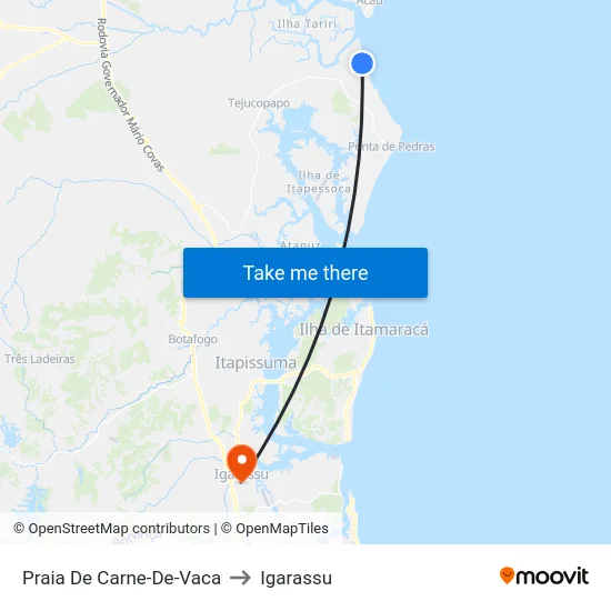 Praia De Carne-De-Vaca to Igarassu map