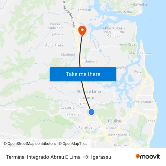 Terminal Integrado Abreu E Lima to Igarassu map