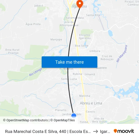 Rua Marechal Costa E Silva, 440 | Escola Estadual Costa E Silva to Igarassu map