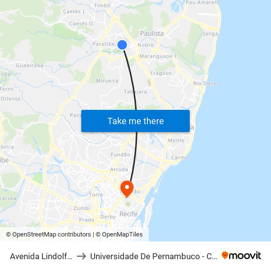 Avenida Lindolfo Collor 25 to Universidade De Pernambuco - Campus Santo Amaro map