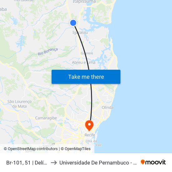 Br-101, 51 | Delícias Da Roça to Universidade De Pernambuco - Campus Santo Amaro map