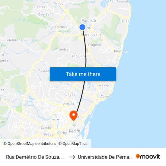 Rua Demétrio De Souza, 439 | Paulista North Way Shopping to Universidade De Pernambuco - Campus Santo Amaro map