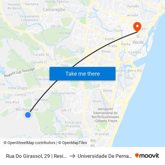 Rua Do Girassol, 29 | Residencial Suassuna - Quadras 03, 06 to Universidade De Pernambuco - Campus Santo Amaro map