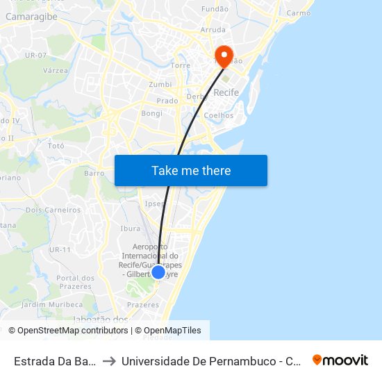 Estrada Da Batalha, 122 to Universidade De Pernambuco - Campus Santo Amaro map