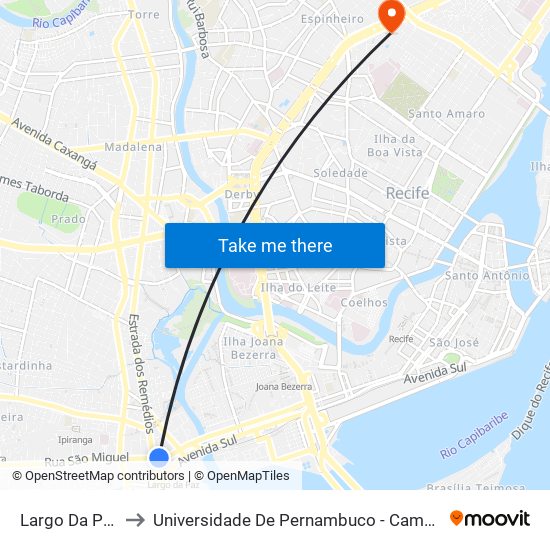 Largo Da Paz, 388 to Universidade De Pernambuco - Campus Santo Amaro map