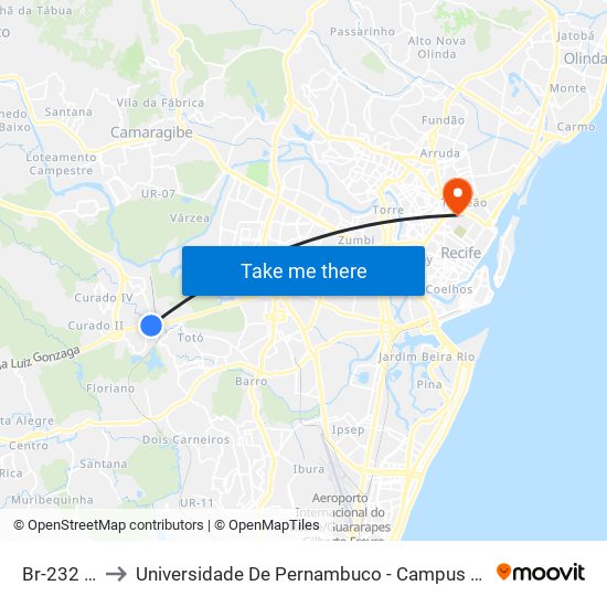 Br-232 136 to Universidade De Pernambuco - Campus Santo Amaro map