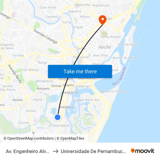 Av. Engenheiro Alves De Souza, 305 to Universidade De Pernambuco - Campus Santo Amaro map