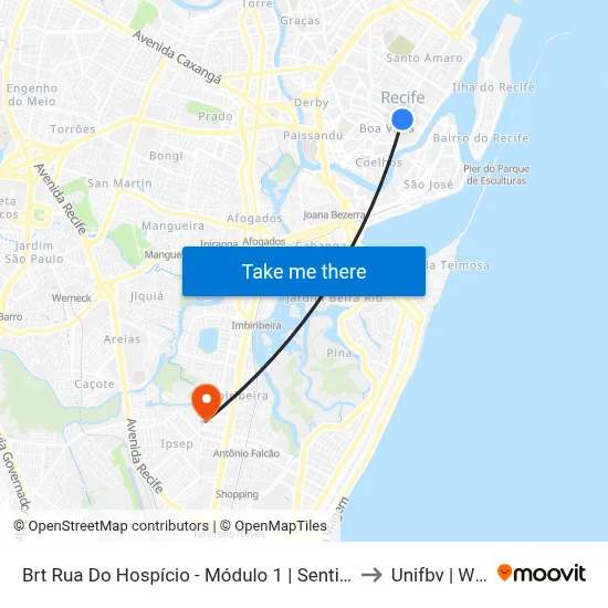Brt Rua Do Hospício - Módulo 1 | Sentido Subúrbio to Unifbv | Wyden map