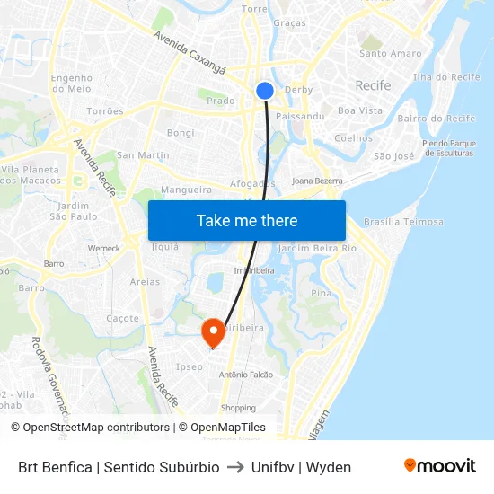 Brt Benfica | Sentido Subúrbio to Unifbv | Wyden map