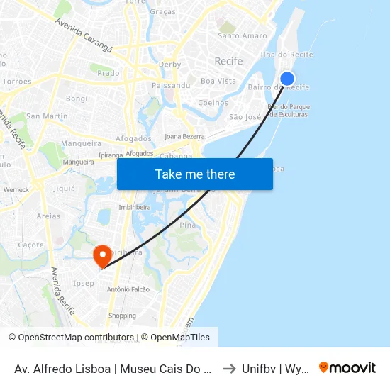 Av. Alfredo Lisboa | Museu Cais Do Sertão to Unifbv | Wyden map
