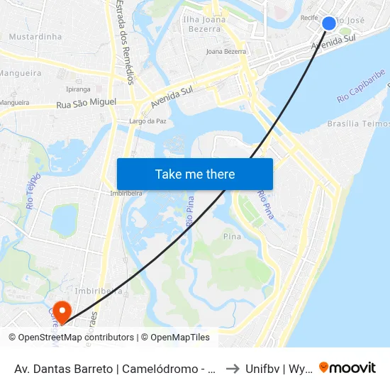 Av. Dantas Barreto | Camelódromo - Parada 9 to Unifbv | Wyden map
