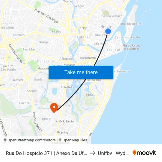 Rua Do Hospício 371 | Anexo Da Ufpe to Unifbv | Wyden map