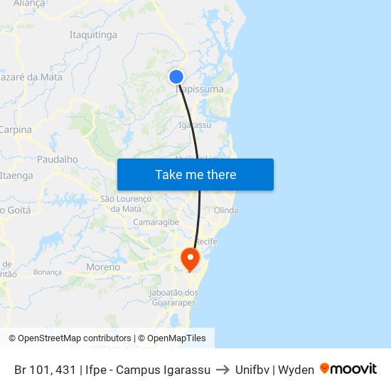 Br 101, 431 | Ifpe - Campus Igarassu to Unifbv | Wyden map