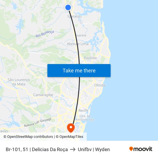 Br-101, 51 | Delícias Da Roça to Unifbv | Wyden map