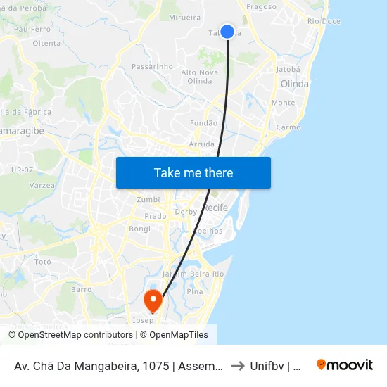Av. Chã Da Mangabeira, 1075 | Assembléia De Deus to Unifbv | Wyden map