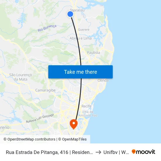 Rua Estrada De Pitanga, 416 | Residencial Tropical to Unifbv | Wyden map