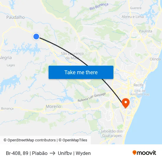 Br-408, 89 | Piabão to Unifbv | Wyden map