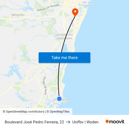 Boulevard José Pedro Ferreira, 22 to Unifbv | Wyden map