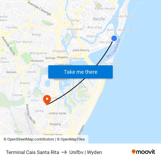 Terminal Cais Santa Rita to Unifbv | Wyden map