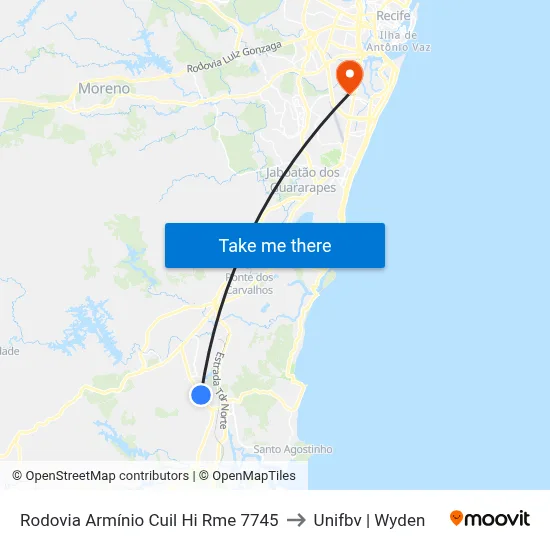 Rodovia Armínio Cuil Hi Rme 7745 to Unifbv | Wyden map