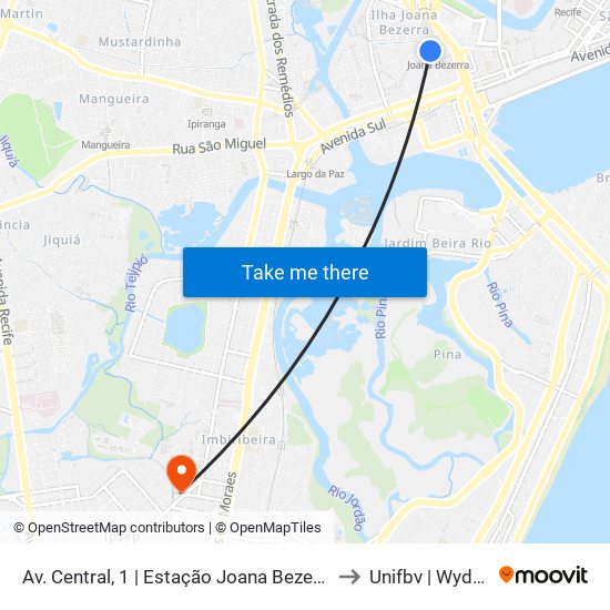 Av. Central, 1 | Estação Joana Bezerra to Unifbv | Wyden map