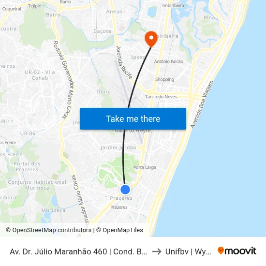 Av. Dr. Júlio Maranhão 460 | Cond. Batalha to Unifbv | Wyden map