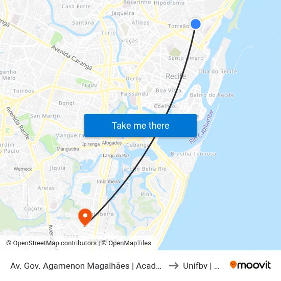Av. Gov. Agamenon Magalhães | Academia Da Cidade to Unifbv | Wyden map