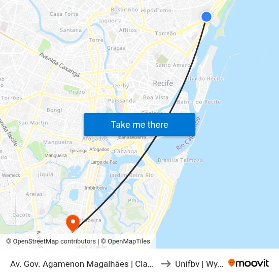 Av. Gov. Agamenon Magalhães | Classic Hall to Unifbv | Wyden map