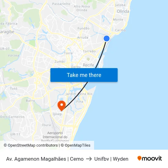 Av. Agamenon Magalhães | Cemo to Unifbv | Wyden map