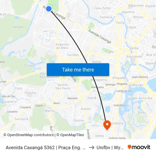 Avenida Caxangá 5362 | Praça Eng. Poeta to Unifbv | Wyden map