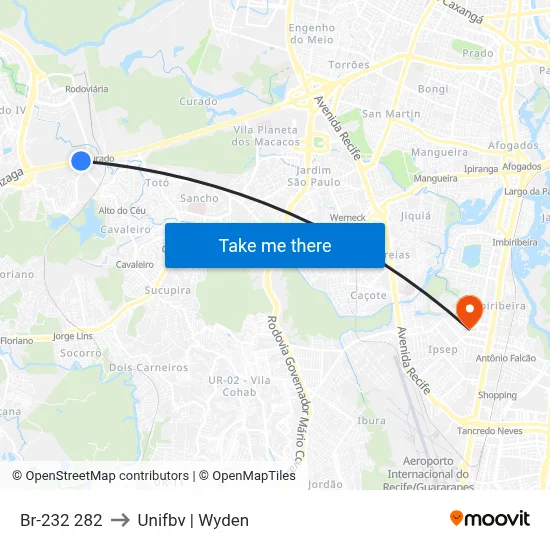 Br-232 282 to Unifbv | Wyden map
