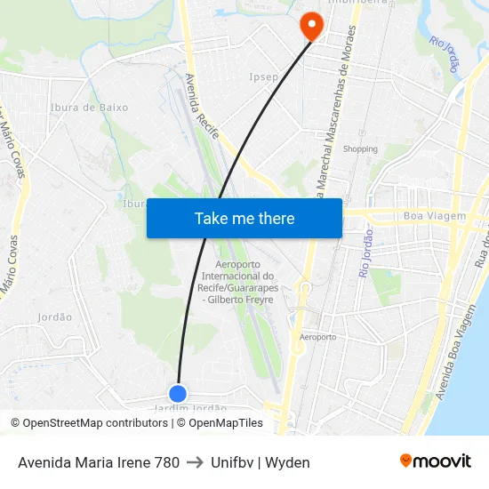 Avenida Maria Irene 780 to Unifbv | Wyden map
