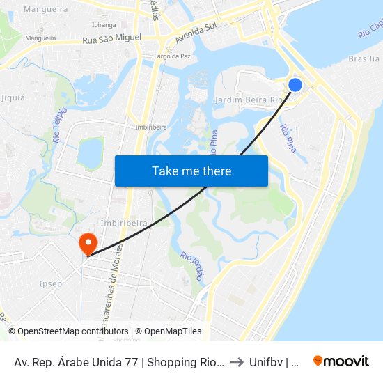 Av. Rep. Árabe Unida 77 | Shopping Riomar (Parada1) to Unifbv | Wyden map