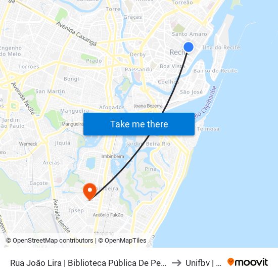 Rua João Lira | Biblioteca Pública De Pernambuco (Parada 4) to Unifbv | Wyden map