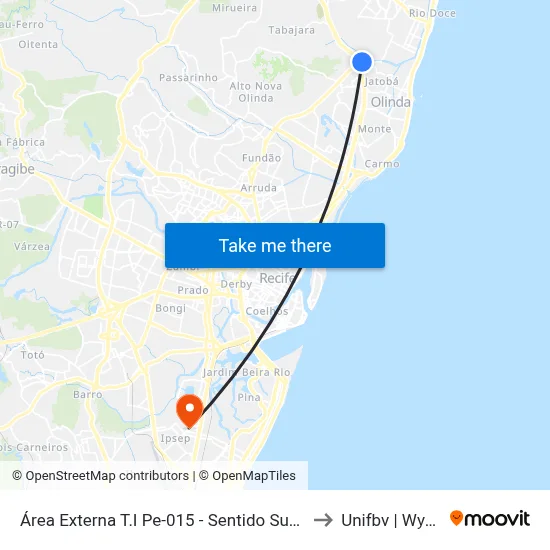 Área Externa T.I Pe-015 - Sentido Subúrbio to Unifbv | Wyden map