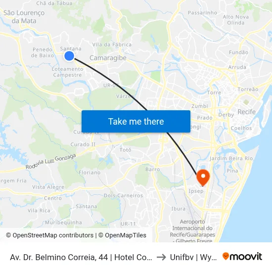 Av. Dr. Belmino Correia, 44 | Hotel Columbia to Unifbv | Wyden map