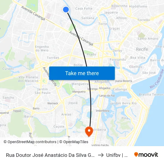 Rua Doutor José Anastácio Da Silva Guimarães, 410 to Unifbv | Wyden map