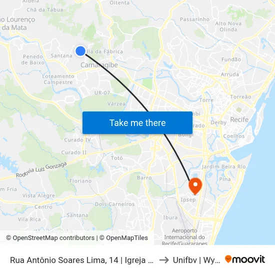 Rua Antônio Soares Lima, 14 | Igreja Católica to Unifbv | Wyden map