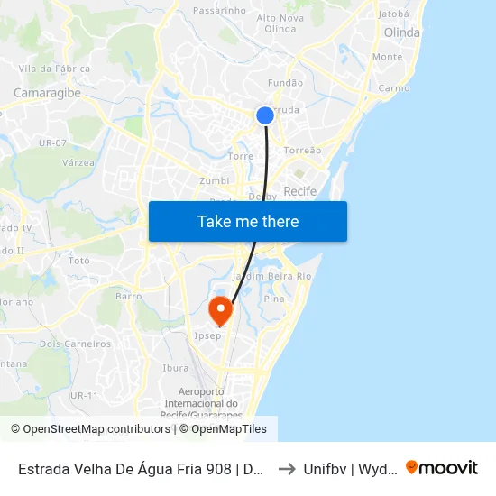 Estrada Velha De Água Fria 908 | Dnocs to Unifbv | Wyden map