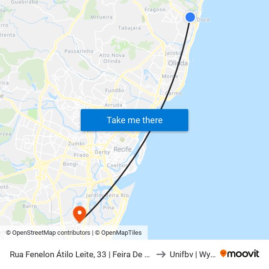 Rua Fenelon Átilo Leite, 33 | Feira De Rio Doce to Unifbv | Wyden map