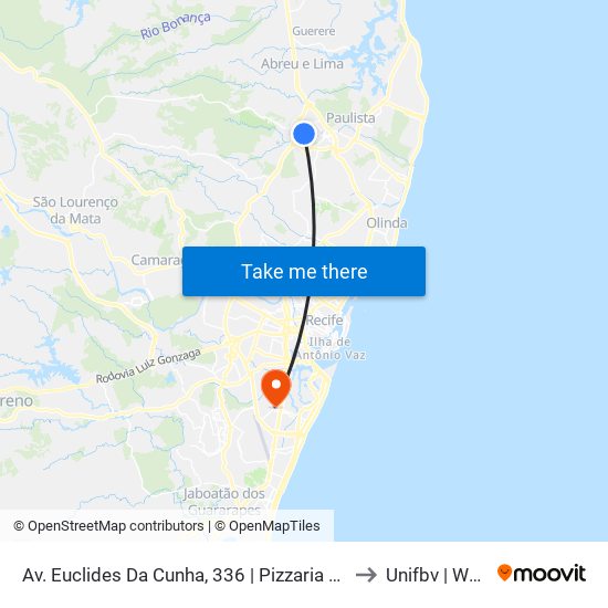 Av. Euclides Da Cunha, 336 | Pizzaria Nss Pizza to Unifbv | Wyden map