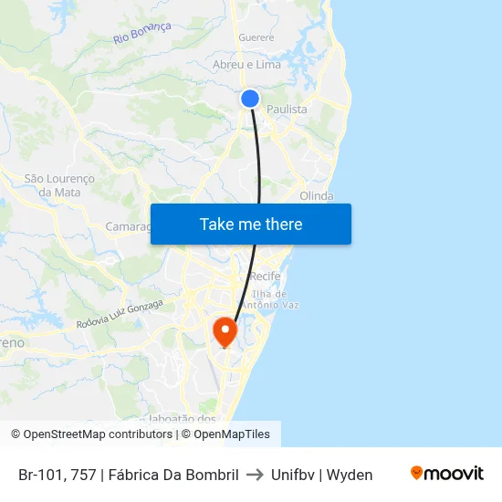 Br-101, 757 | Fábrica Da Bombril to Unifbv | Wyden map