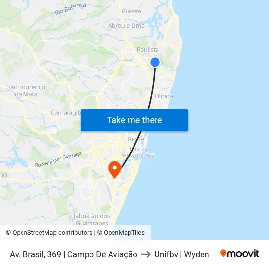 Av. Brasil, 369 | Campo De Aviação to Unifbv | Wyden map