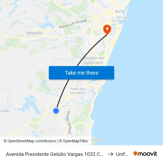 Avenida Presidente Getúlio Vargas 1032 Centro Cabo De Santo Agostinho - Pernambuco Pe Brasil to Unifbv | Wyden map