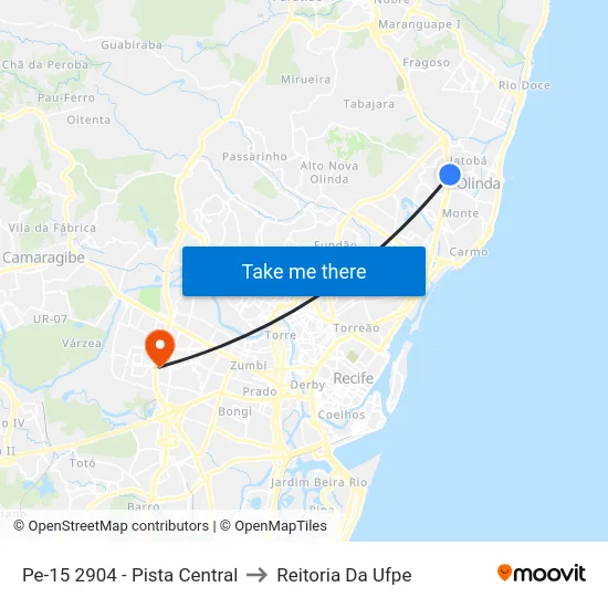 Pe-15 2904 - Pista Central to Reitoria Da Ufpe map