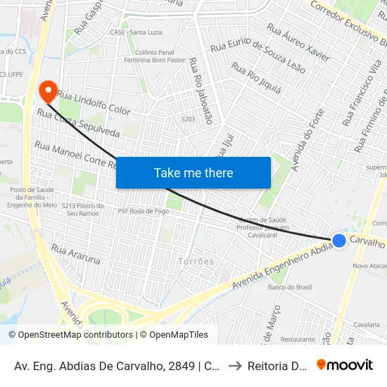 Av. Eng. Abdias De Carvalho, 2849 | Compaz Cordeiro to Reitoria Da Ufpe map