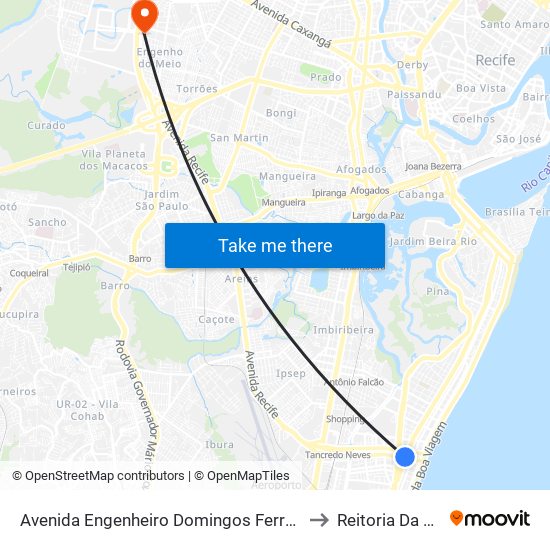 Avenida Engenheiro Domingos Ferreira 462 to Reitoria Da Ufpe map