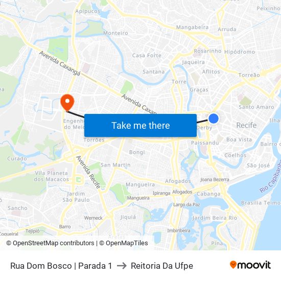 Rua Dom Bosco | Parada 1 to Reitoria Da Ufpe map
