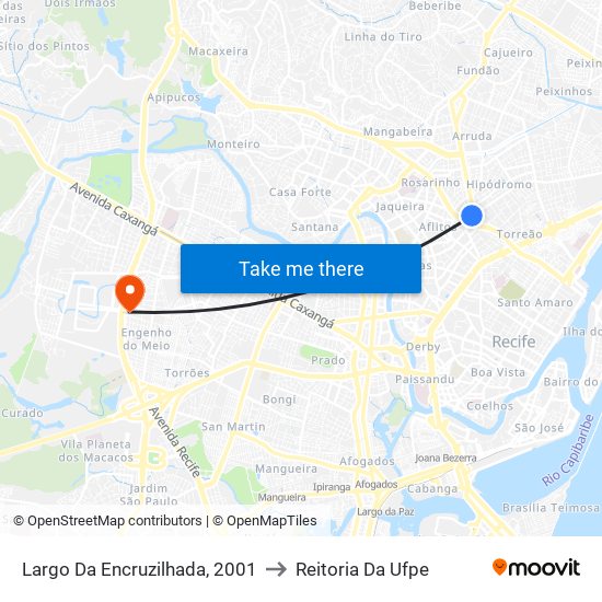 Largo Da Encruzilhada, 2001 to Reitoria Da Ufpe map