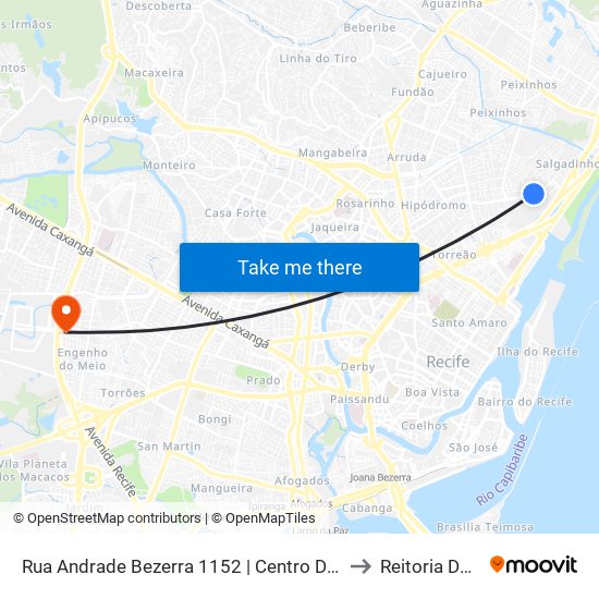 Rua Andrade Bezerra 1152 | Centro De Convenções to Reitoria Da Ufpe map